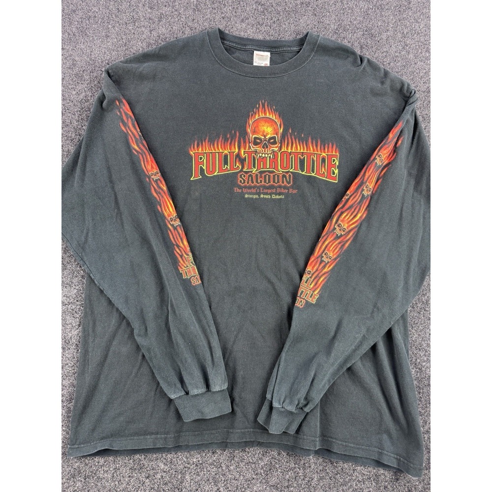 Full Throttle Saloon Sturgis Skull Flame Shirt 2XL - Picture 2 of 9